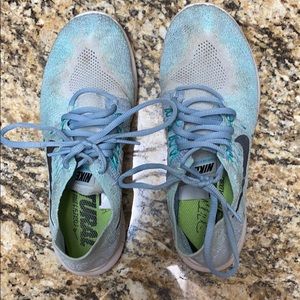 Nikes- Blue Free Run Fly Knit